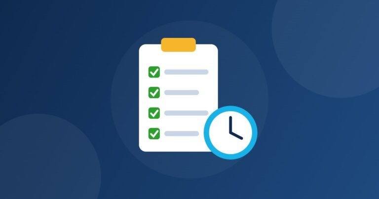 Catch-up bookkeeping checklist with clock illustration